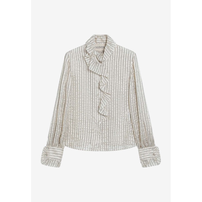 Silk Blend Shirt with Ruffles