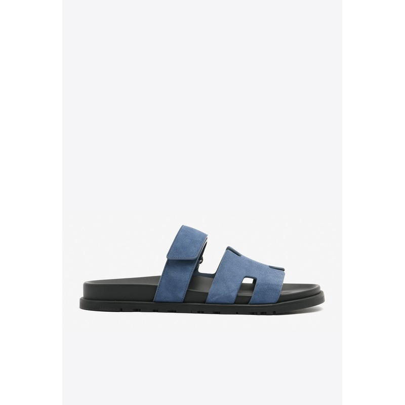 Chypre Sandals in Bleu Turquin Suede Leather