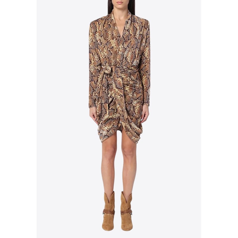 Cleora Snake Print Mini Dress