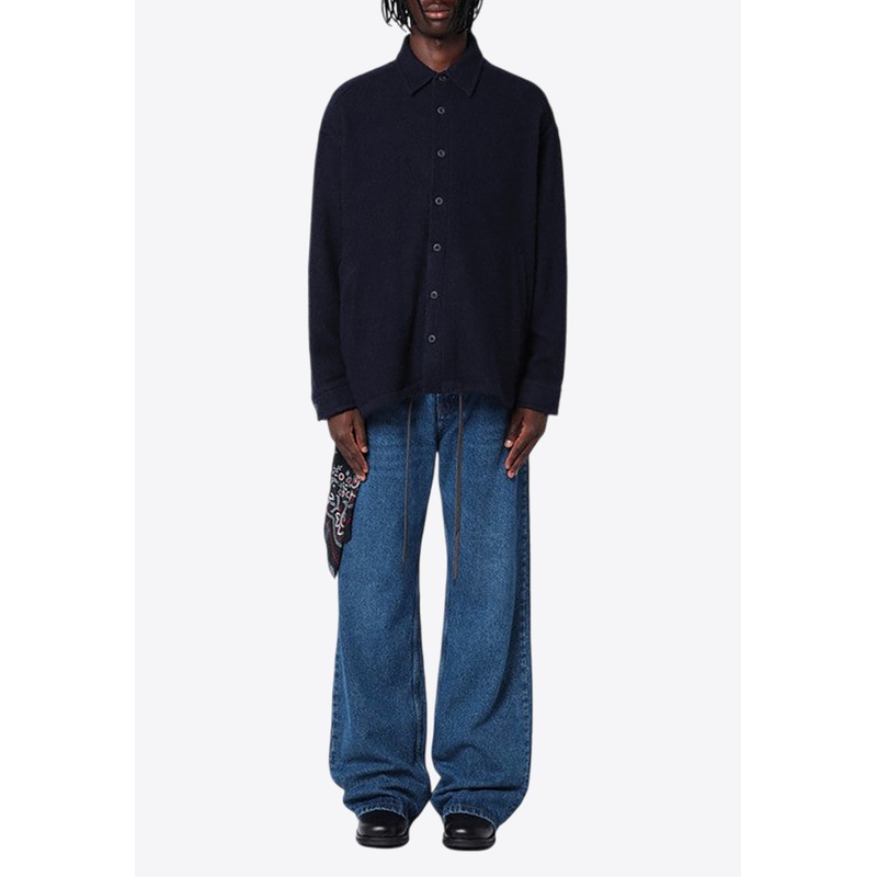 Graphic Print Wool Blend Overshirt