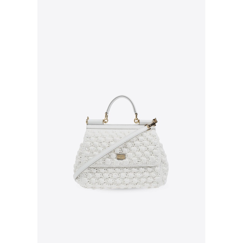 Large Sicily Woven-Raffia Shoulder Bag