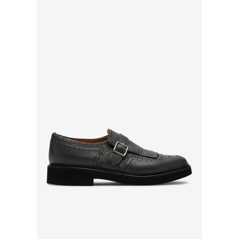 Leather Fringed Brogue Loafers