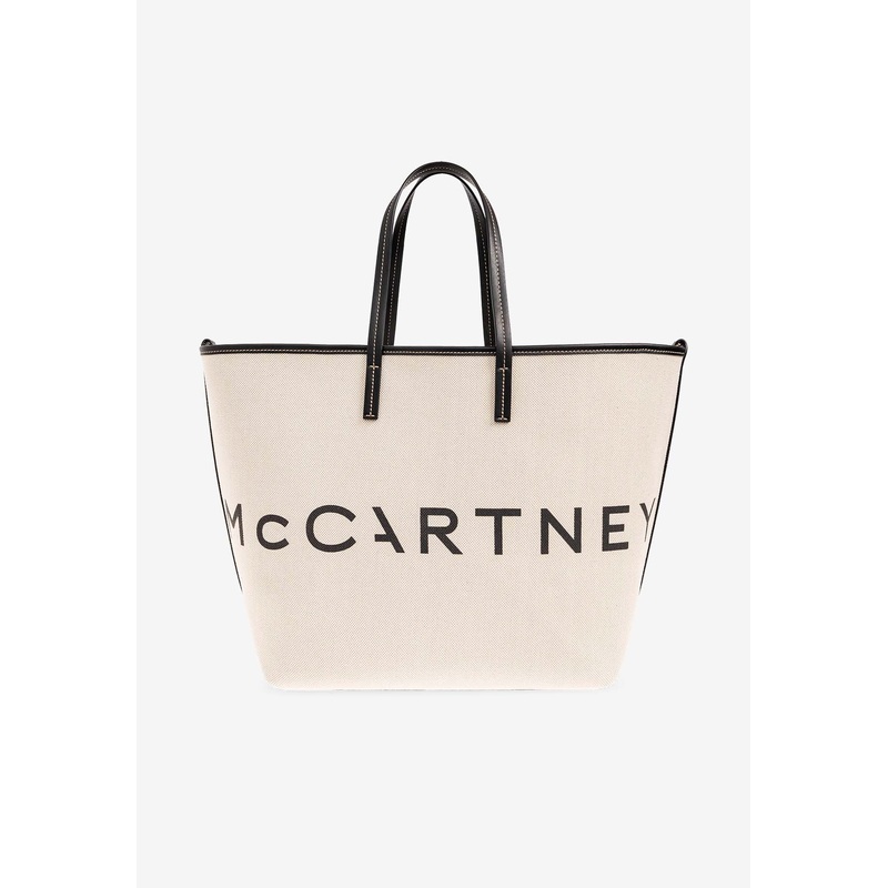 Logo Print Canvas Tote Bag