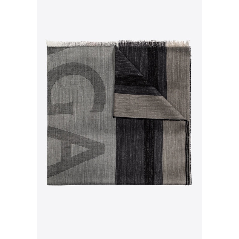 Maxi Striped Logo Jacquard Scarf