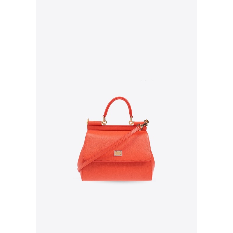 Medium Sicily Leather Top Handle Bag