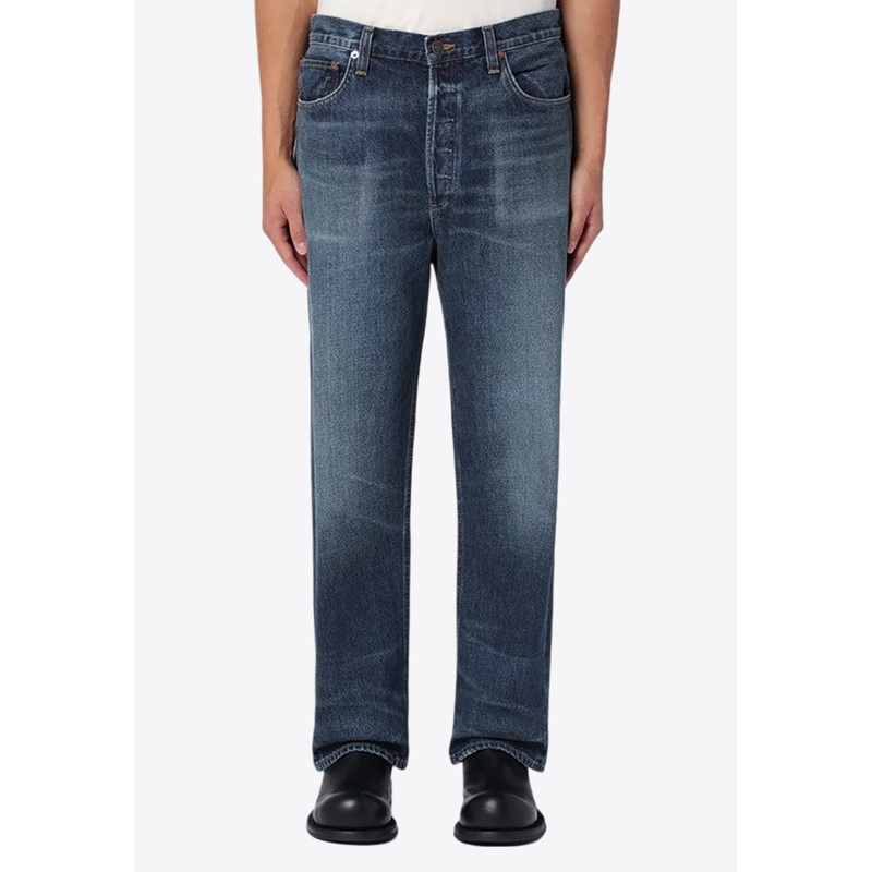 Regenerated Washed Straight-Leg Jeans