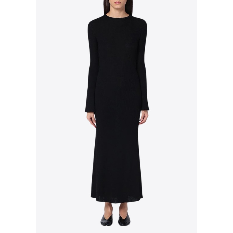 Ribbed Wool Midi Dress