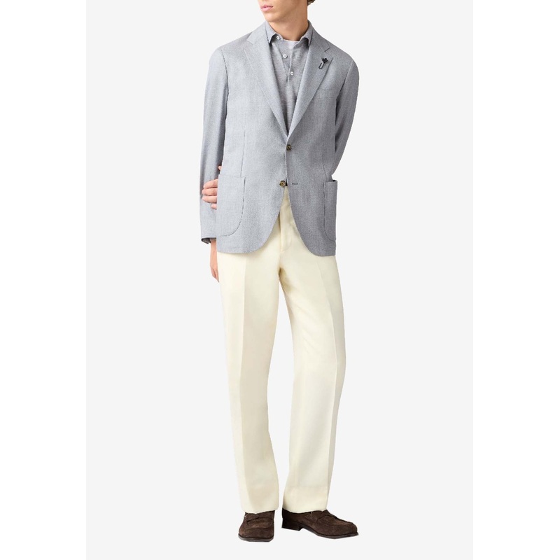 Wool and Cashmere Single-Breasted Blazer