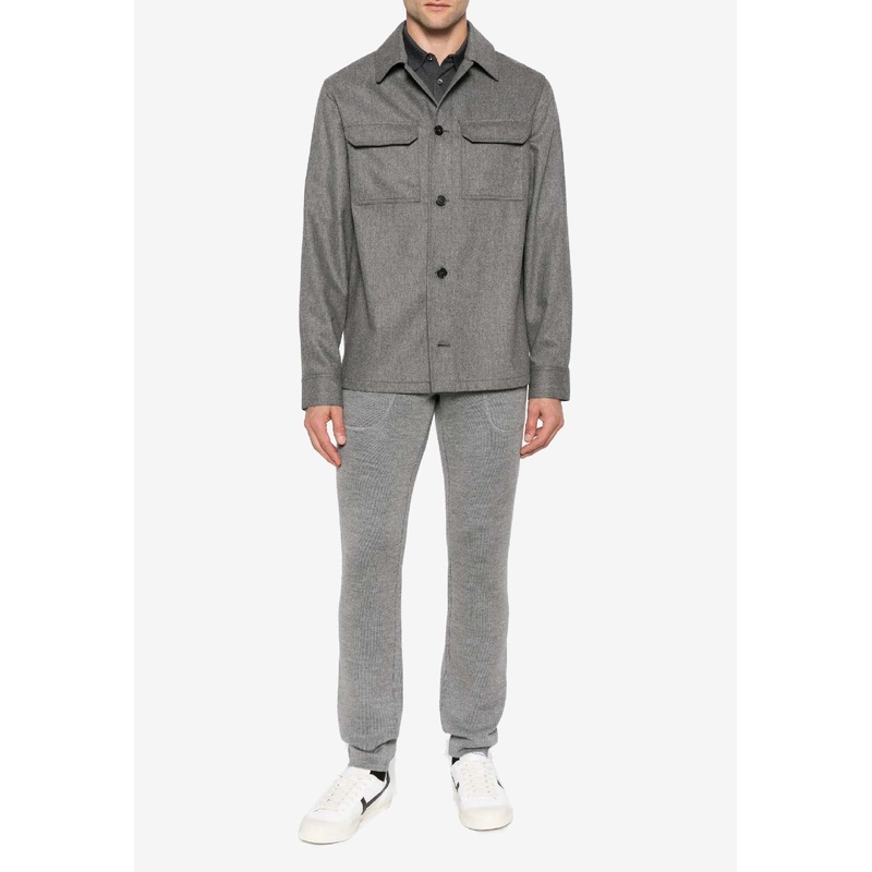 Wool Overshirt with Flap-Pockets