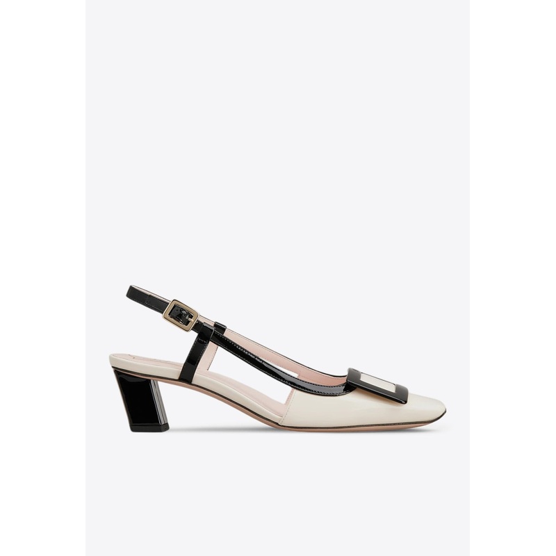 Belle Vivier 45 Leather Slingback Pumps