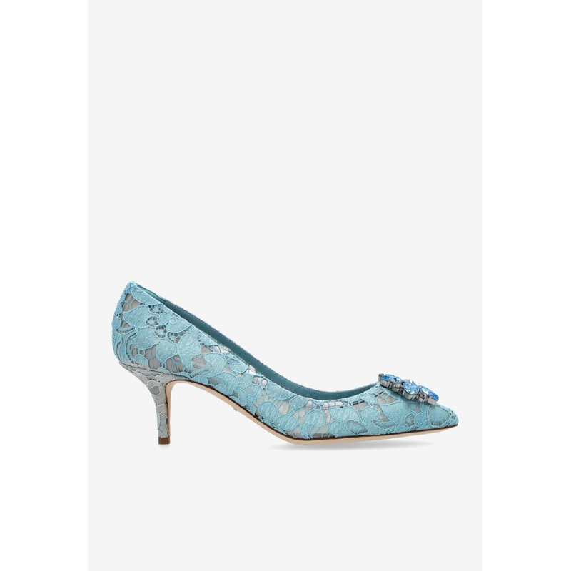 Bellucci 60 Crystal Embellished Lace Pumps