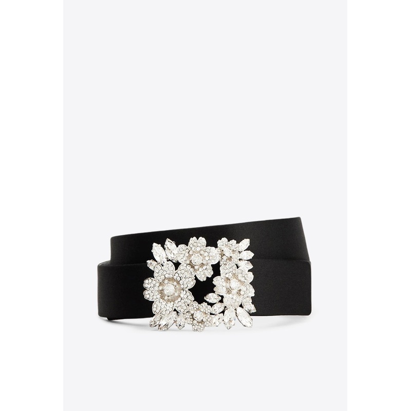 Efflorescence-Buckle Satin Belt