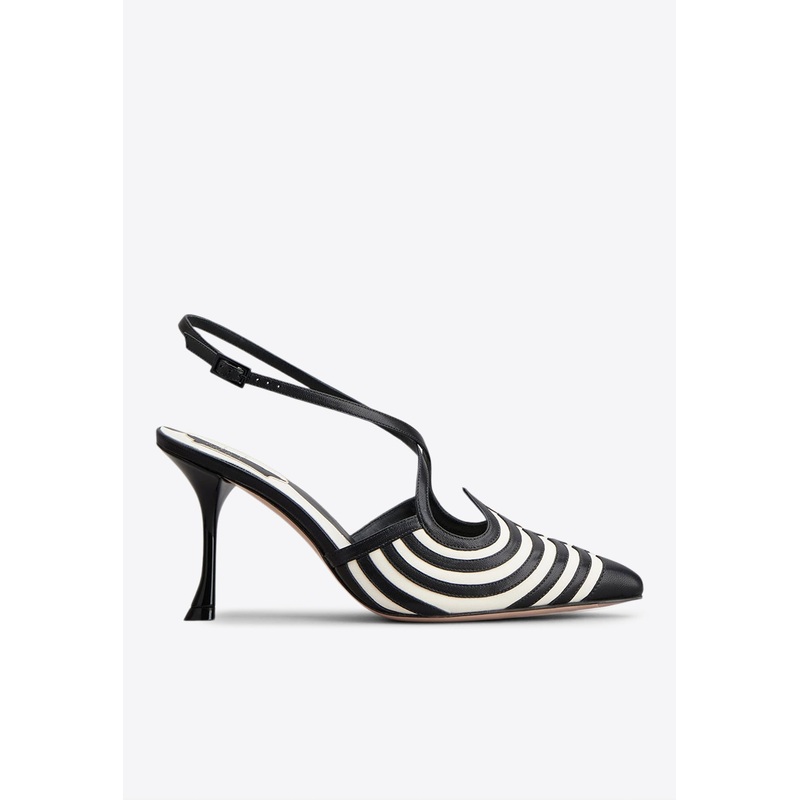 I Love Slingback 85 Pumps in Striped Leather