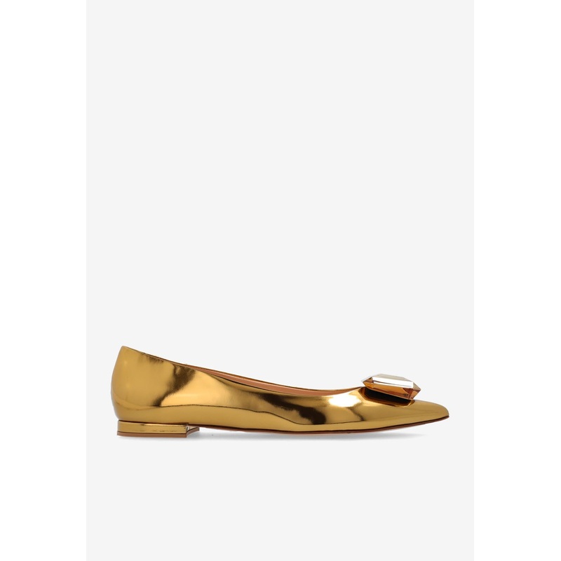 Jaipur Metallic Leather Pointed-Toe Flats