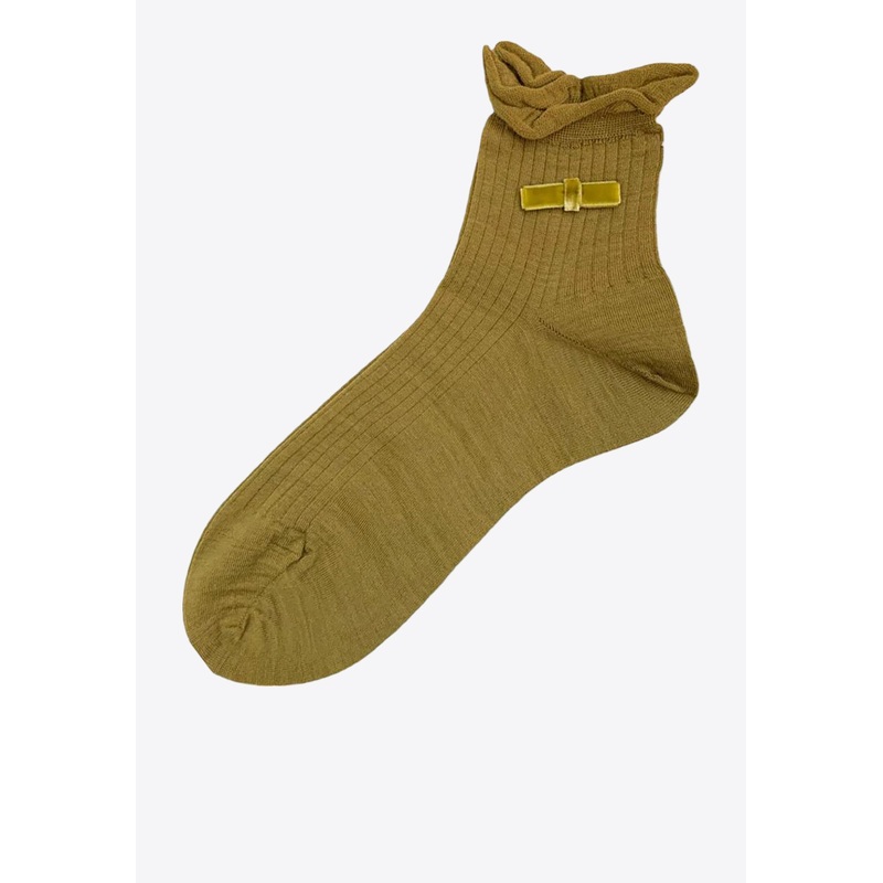 Knitted Wool Bow Socks