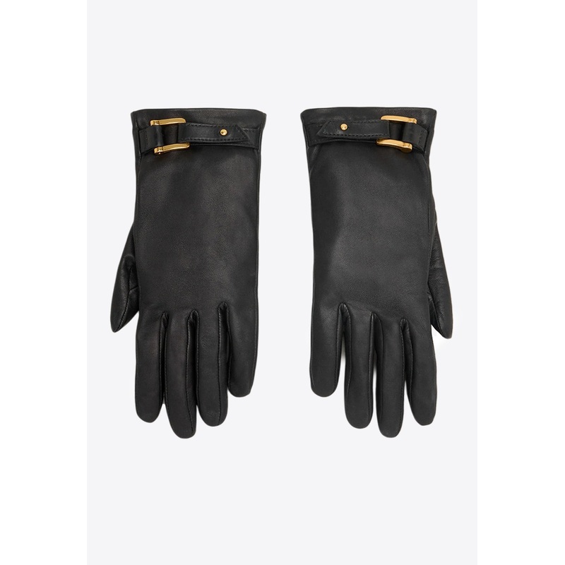 Leather Gloves with Strap