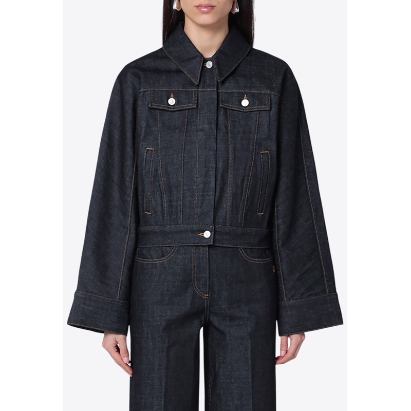 Logo-Embroidered Denim Jacket