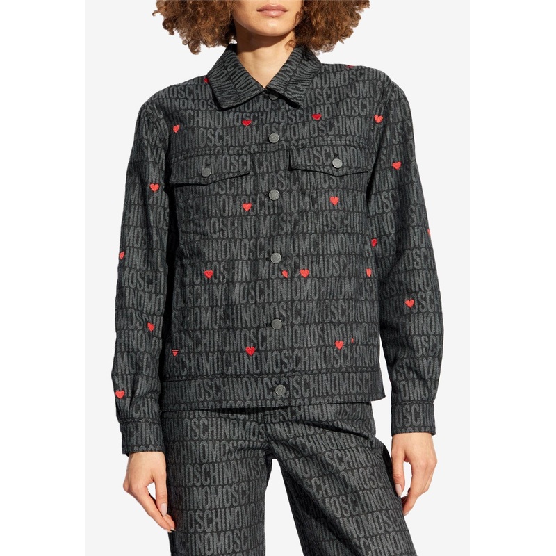 Logo Jacquard Button-Up Jacket