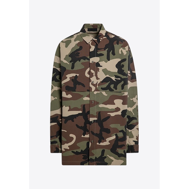 Logo Patch Camouflage Overshirt