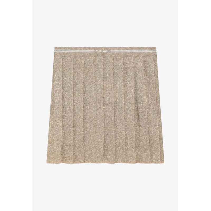 Lurex Pleated Mini Skirt
