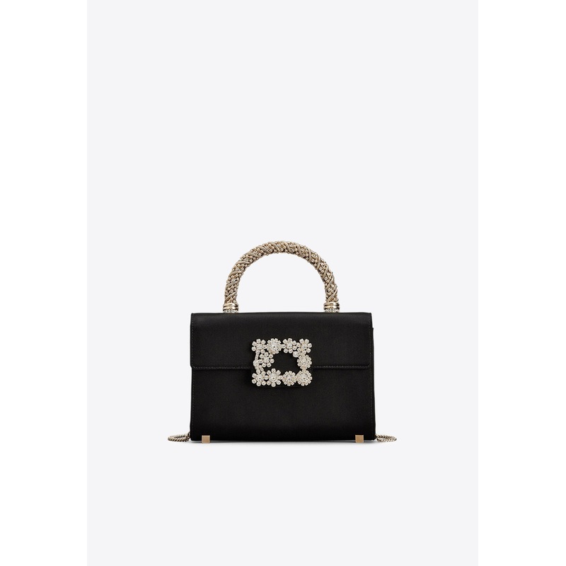Mini Jewel Efflorescence-Buckle Top Handle Bag