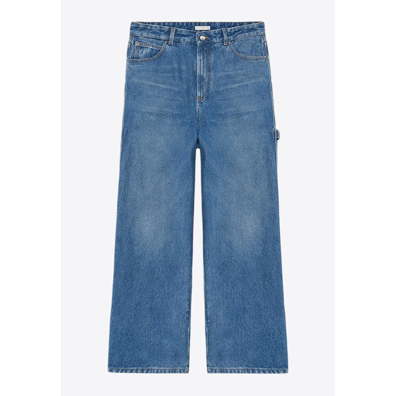 Oversized Washed Denim Pants