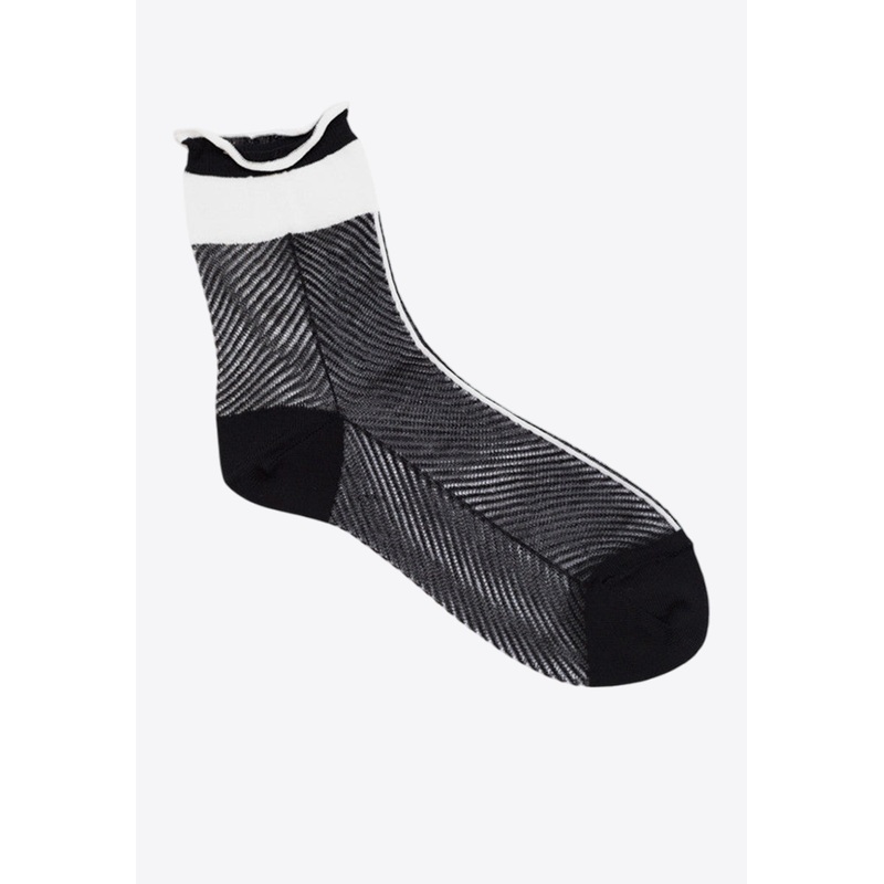 Sheer Striped Crew Socks