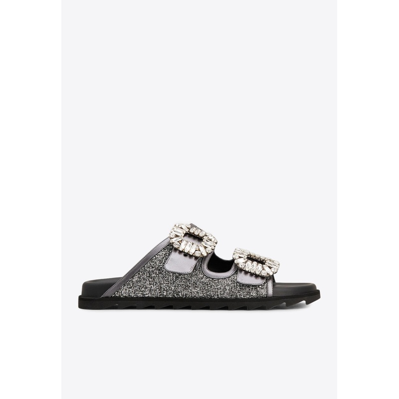 Slidy Viv' Metallic Lurex Slides