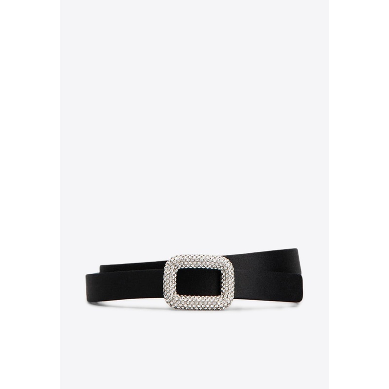 Viv' Choc Crystal-Buckle Belt
