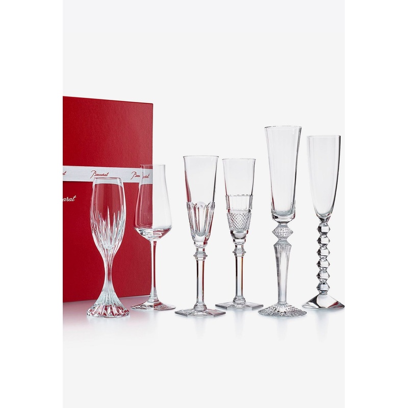 Champagne Glasses Bubble Box Gift Set of 6