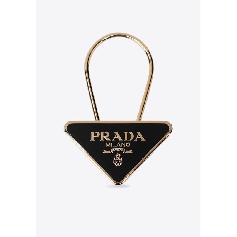 Enameled Metal Triangle Logo Key-Ring