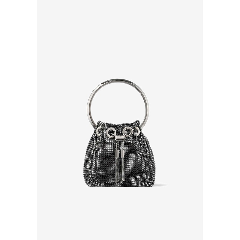 Micro Bon Bon Crystal Mesh Top Handle Bag