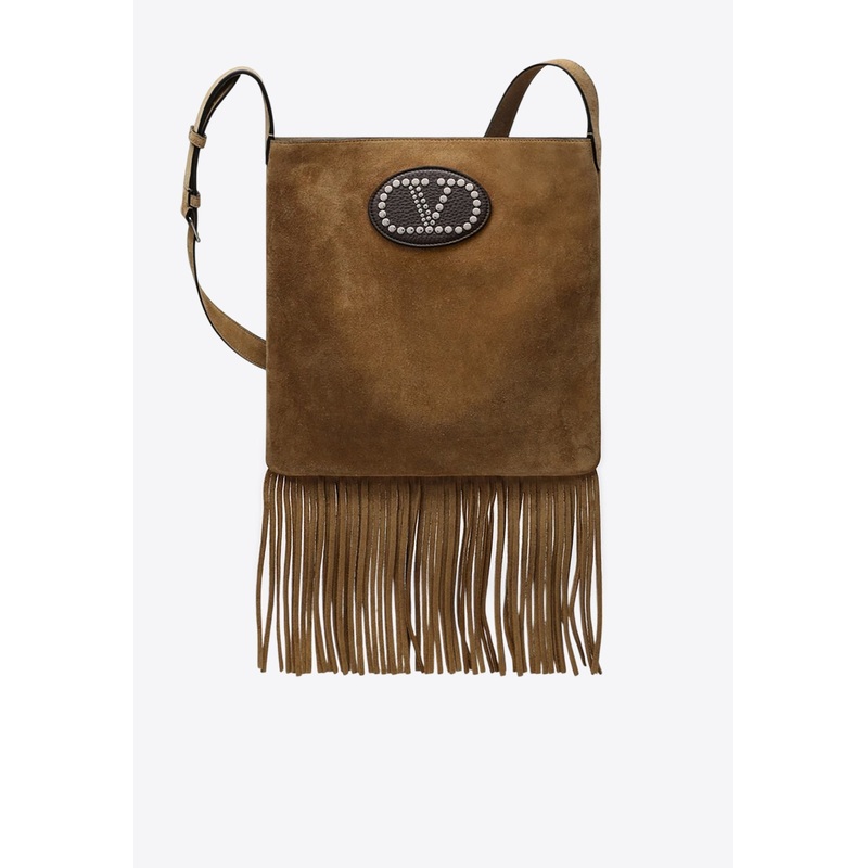 Nellcte VLogo Suede Shoulder Bag