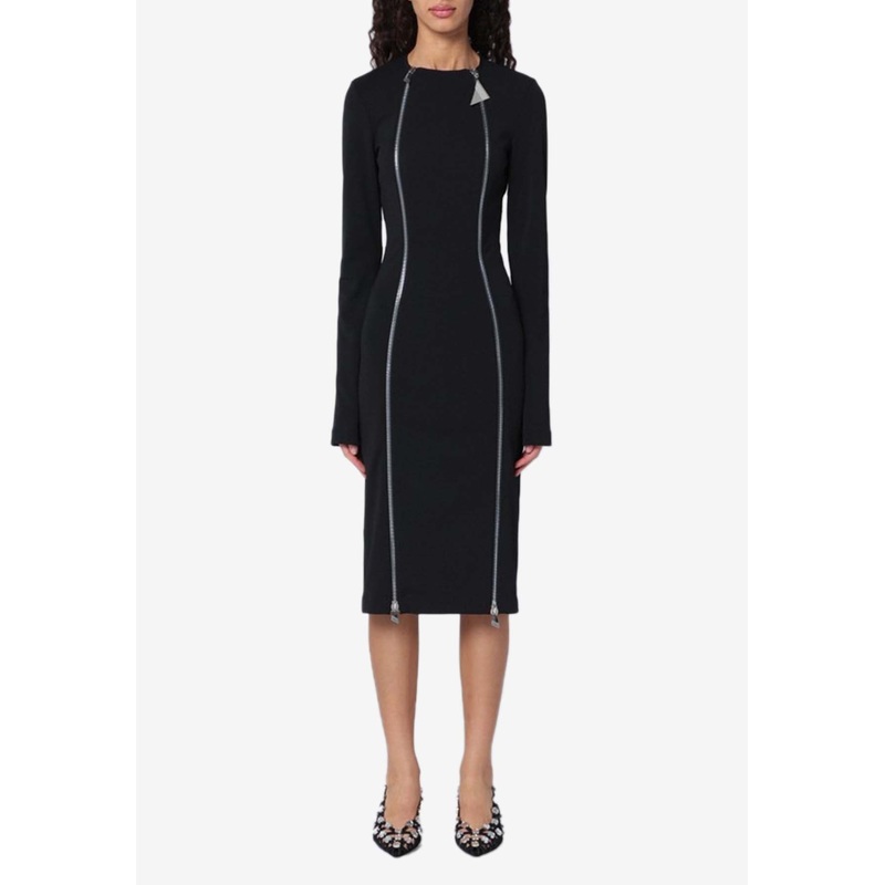 Zipped Midi Dress