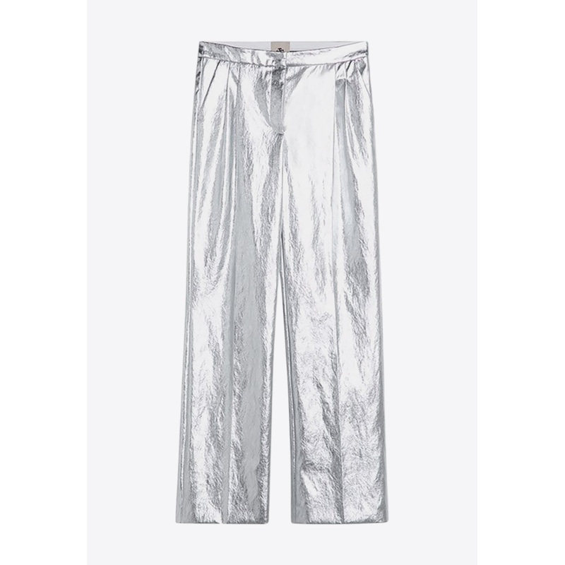 Andy Metallic Wide-Leg Pants