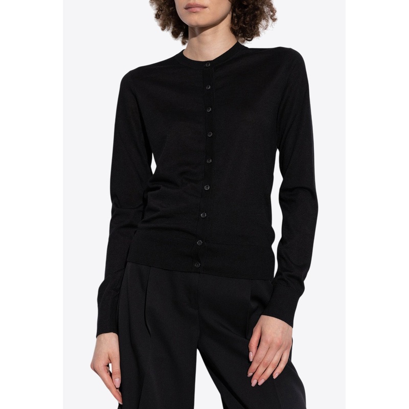 Cashmere and Silk Crewneck Cardigan