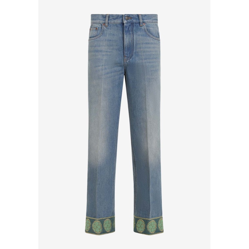 Jacquard Trims Jeans