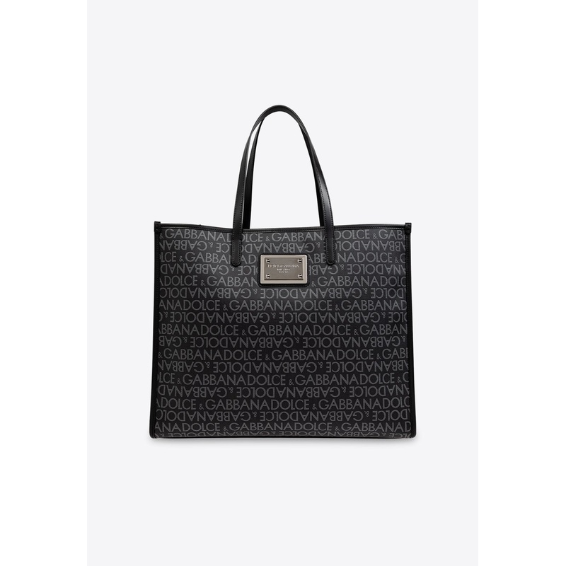 Large Logo Jacquard Tote Bag