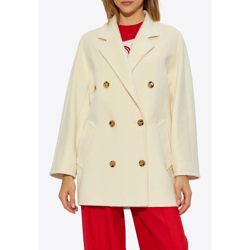 Rebus Double-Breasted Wool Blend Coat