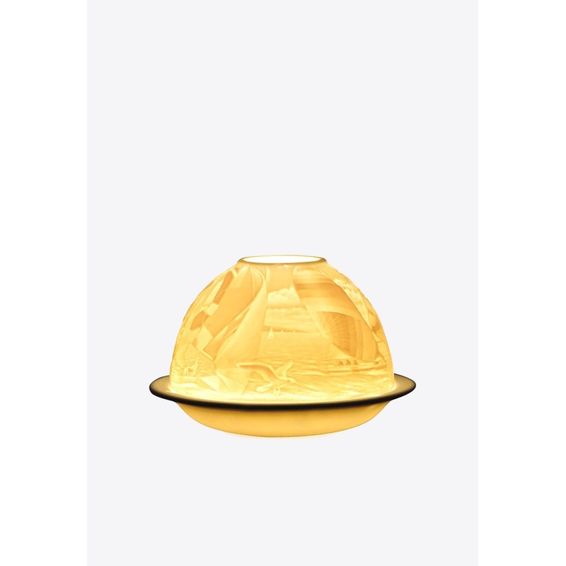 Sailboats Votivelight in Bisque Porcelain