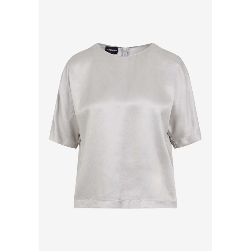Satin Short-Sleeved Top