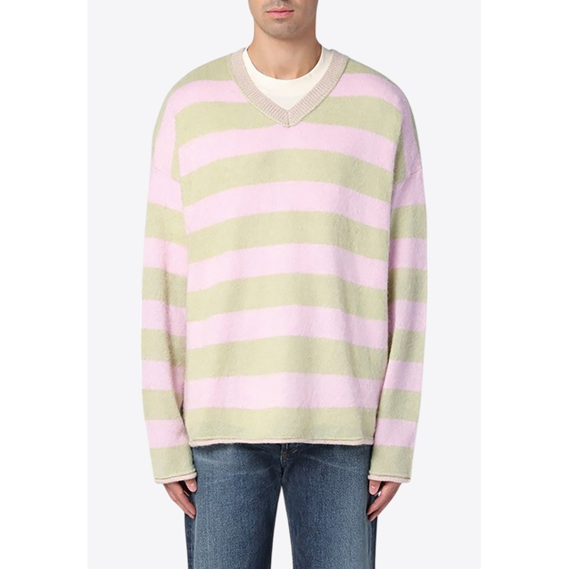 V-neck Striped Sweater