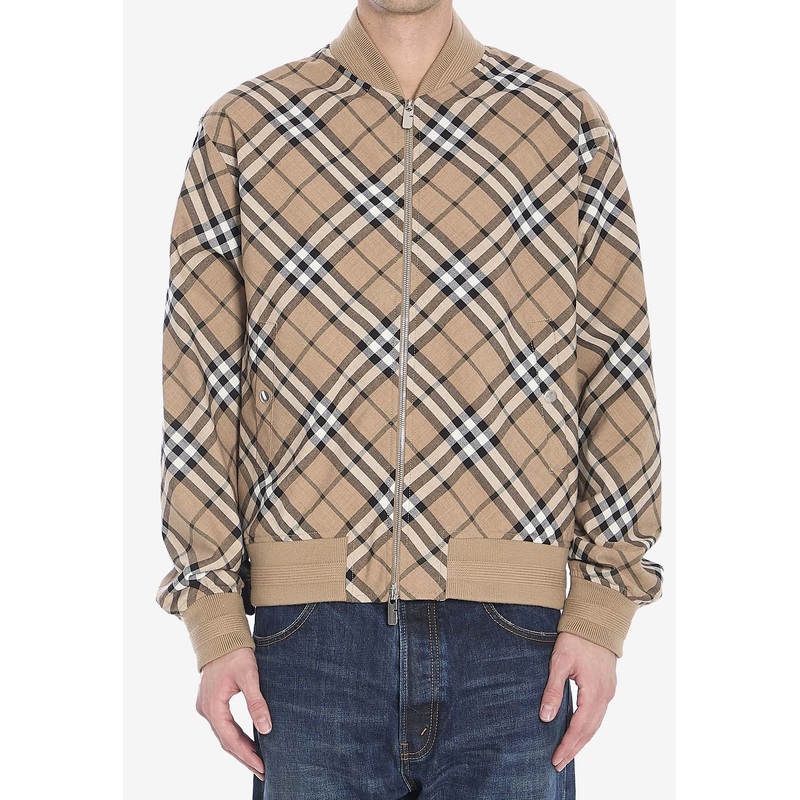 Vintage Check Harrington Bomber Jacket