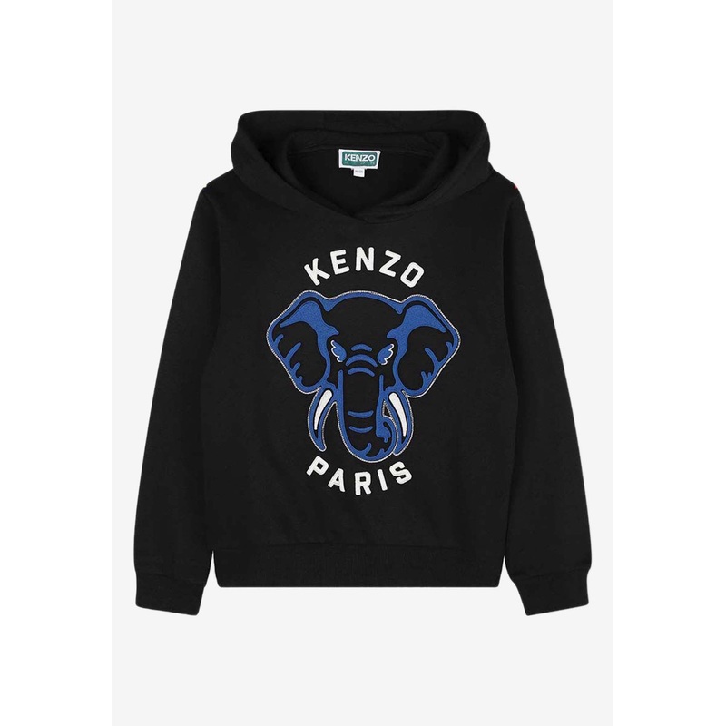 Boys Elephant Print Hooded Sweatshirt