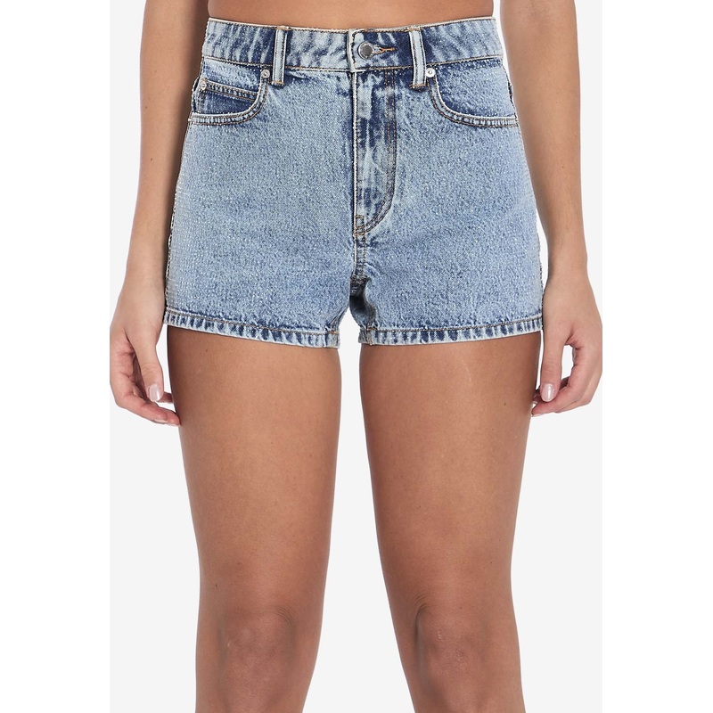 Crystal Embellished Mini Denim Shorts