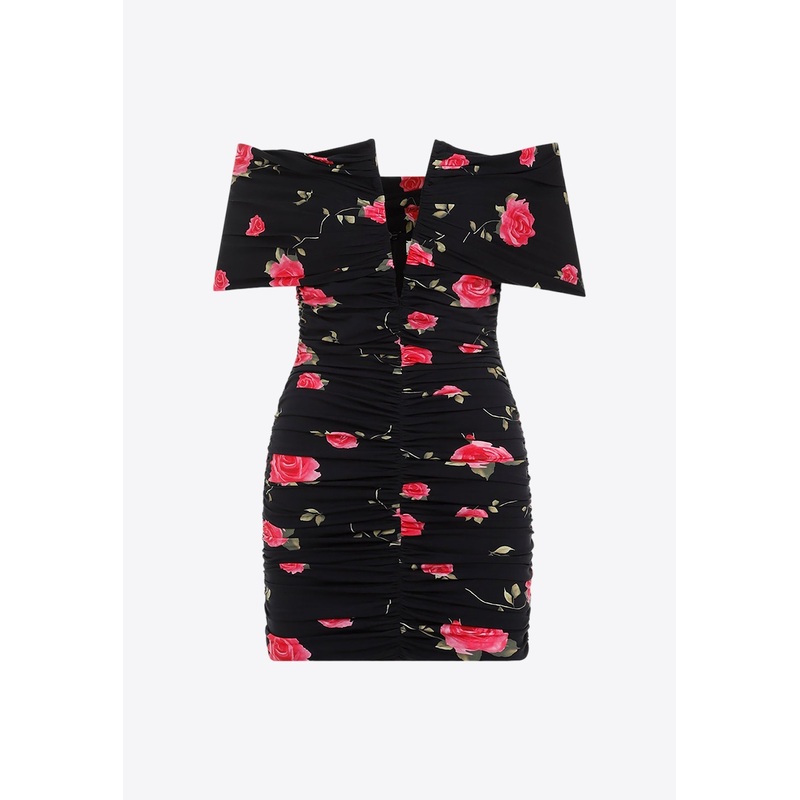 Floral Print Off-Shoulder Mini Dress