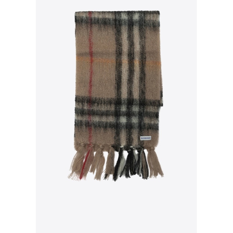 Mohair Check Pattern Scarf