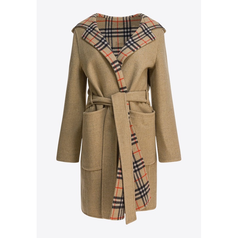 Reversible Wool Check Coat