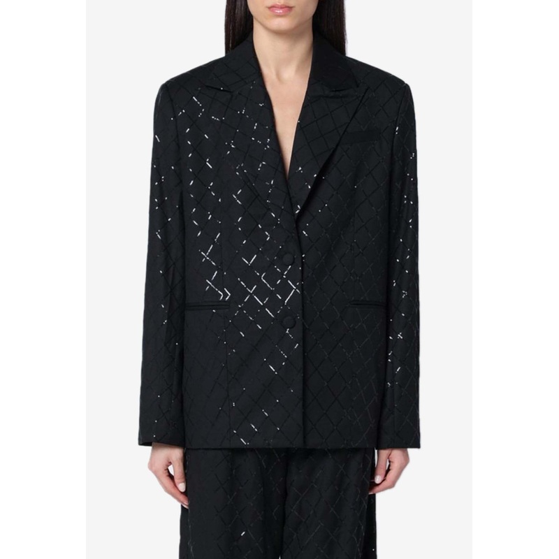 Sequin Embellished Oversized Blazer