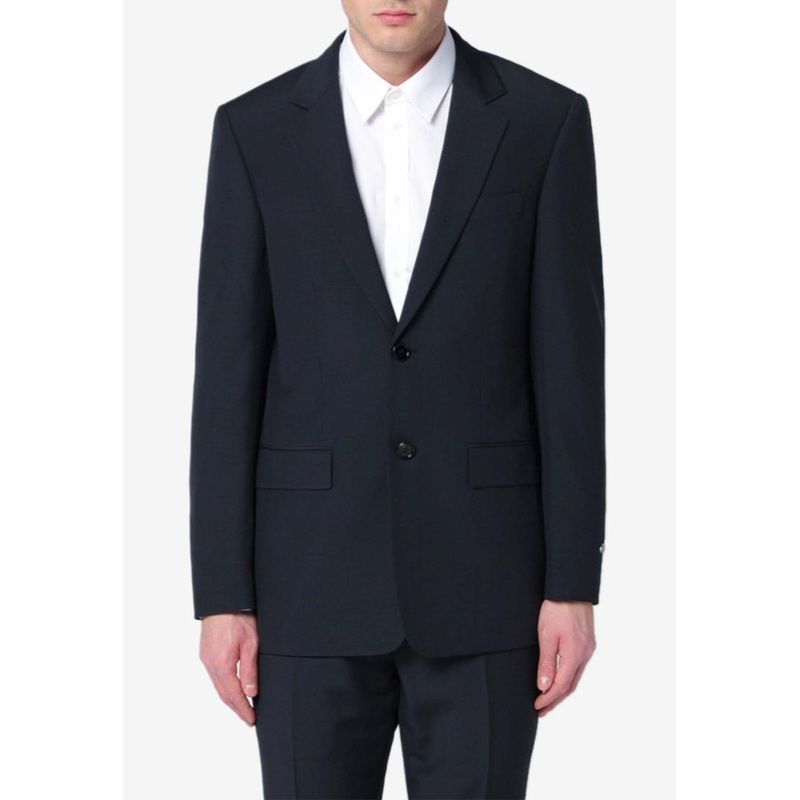 Single-Breasted Wool Blend Jacket